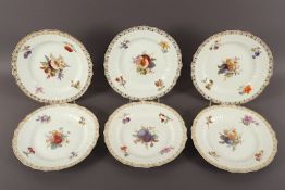 Satz von sechs Desserttellern, Früchte, KPM Berlin, um 1910