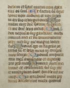 Blatt aus einem Stundenbuch, mit verzierten Initialen, auf Pergament, wohl 15.Jh. gerahmt
