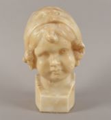 Kopf eines Mädchens, Alabaster, deutsch, um 1920