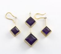 Demi-Parure, 750/ooo GG/WG, Amethyste, 21,1g