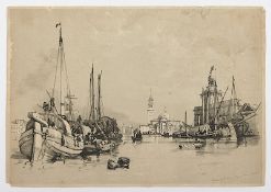 Venedig-Ansicht, Lithografie, Samuel Prout, um 1840, ungerahmt