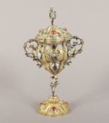 Deckelpokal, Silber geprüft, deutsch, E.19.Jh.