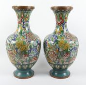 Paar Cloisonné-Vasen, China