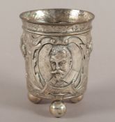 Kugelfußbecher, Silber, Tilli/Wallenstein, Hanau, E.19.Jh.
