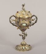 Deckelpokal, Silber geprüft, deutsch, E.19.Jh.