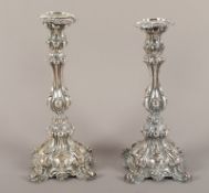 Paar Kerzenleuchter, Silber geprüft, deutsch, 19.Jh.