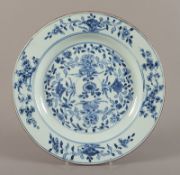 Teller, Porzellan, blau-weiss, China, 18.Jh.