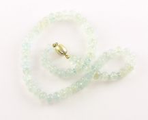 Aquamarinkette, 585/ooo  Gelbgold Schließe, 