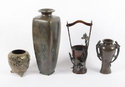 vierteiliges Konvolut, Bronze, Japan, Meiji