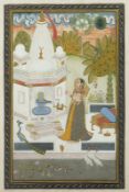 Bhairavi Ragini, Gouache und Gold auf Papier, Indien, gerahmt
