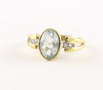 Aquamarinring, 585/ooo Gelbgold, 4g