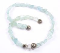 Aquamarinkette, Silber, Magnetschließe