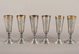 sechs Becher, 875/ooo, Moskau, M.20.Jh.