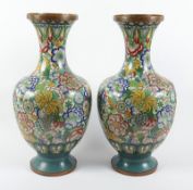 Paar Cloisonné-Vasen, China