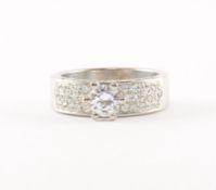 Brillantring, 750/ooo Weißgold, RG 59, 12,9g