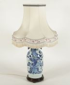 Vase, Porzellan, China, E.19.Jh., als Lampenfuß montiert