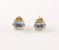 paar Aquamarinohrstecker, 750/ooo RG, 4,5g