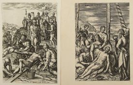 Wierix, Johan (1549-1615), zwei Kreuzigungen, IHW, ungerahmt