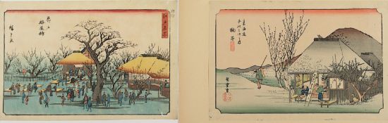 vier Farbholzschnitte, Hiroshige, Japan