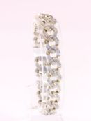 Panzerarmband, 750/ooo Weißgold, ein Stein fehlt, 43,3g