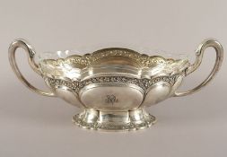 Jardiniere, 800/ooo, Glaseinsatz, 20.Jh.