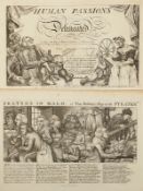 sieben Blätter Karikaturen, aus Human Passions, Tim Bobbin, 1810