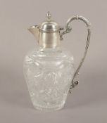 Karaffe, Glas, Silber, Birmingham, 20.Jh.