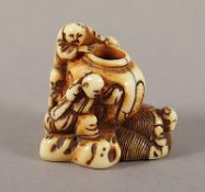 Netsuke, Elfenbein, Shiba Onkô, Japan, A.19.Jh.