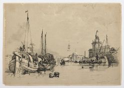 Venedig-Ansicht, Lithografie, Samuel Prout, um 1840, ungerahmt
