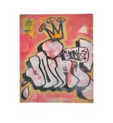 Graffiti-Style Canvas Painting