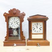 2 Vintage Waterbury Cottage Mantel Clocks, Working