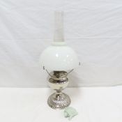 Antique Plume & Atwood Nickel Plated Oil Lamp