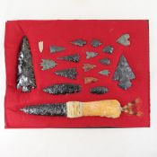 15+ Western USA Obsidian Stone Points in Riker Box