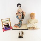 Compo Doll, Geisha Doll, Porcelain Doll & Loom