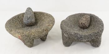 2 Central American Indian Mortar & Pestles