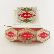 Vintage Light Up Grain Belt Sign & Bar Caddy