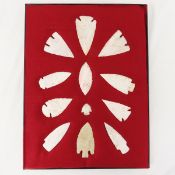 12 Woodland era OH or IL Stone Points in Riker Box