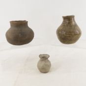 3 Pieces Native American Pottery, Arkansas & other