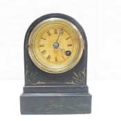 Antique Terry Cast Iron 8 Day Mantel Alarm Clock