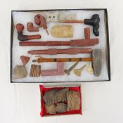 Native American Indian Catlinite Pipes, Tools