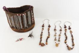 African Hand Woven Bag & Beaded Necklaces