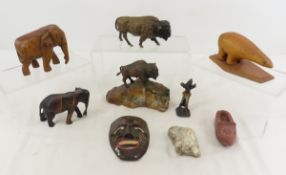 Hand carved Wood & Stone Animals & more