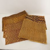 5 Pieces Congolese Raffia Palm Leaf Kuba Cloth
