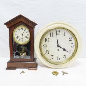 2 Antique Wall & Mantel Clocks, Gilbert, Waterbury
