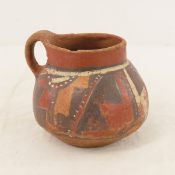 Antique Chirbaya, Chilean Polychrome Clay Jug
