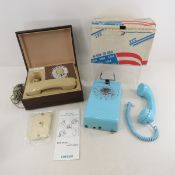 2 Vintage Rotary Dial Telephones, 1 New in Box