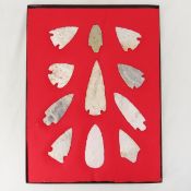 11 Woodland era OH or IL Stone Points in Riker Box