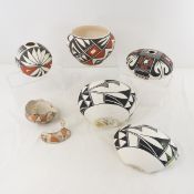 5 Pieces Acoma Pueblo Pottery