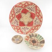 3 Modern Southwest Am Indian Hand Woven Baskets