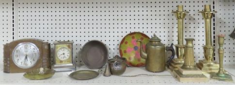 Brass Candlesticks, Clocks and more
